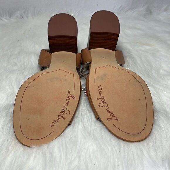 Sam Edelman Shani Tan Leather Lace Up Heels Sz 8 - Picture 7 of 7